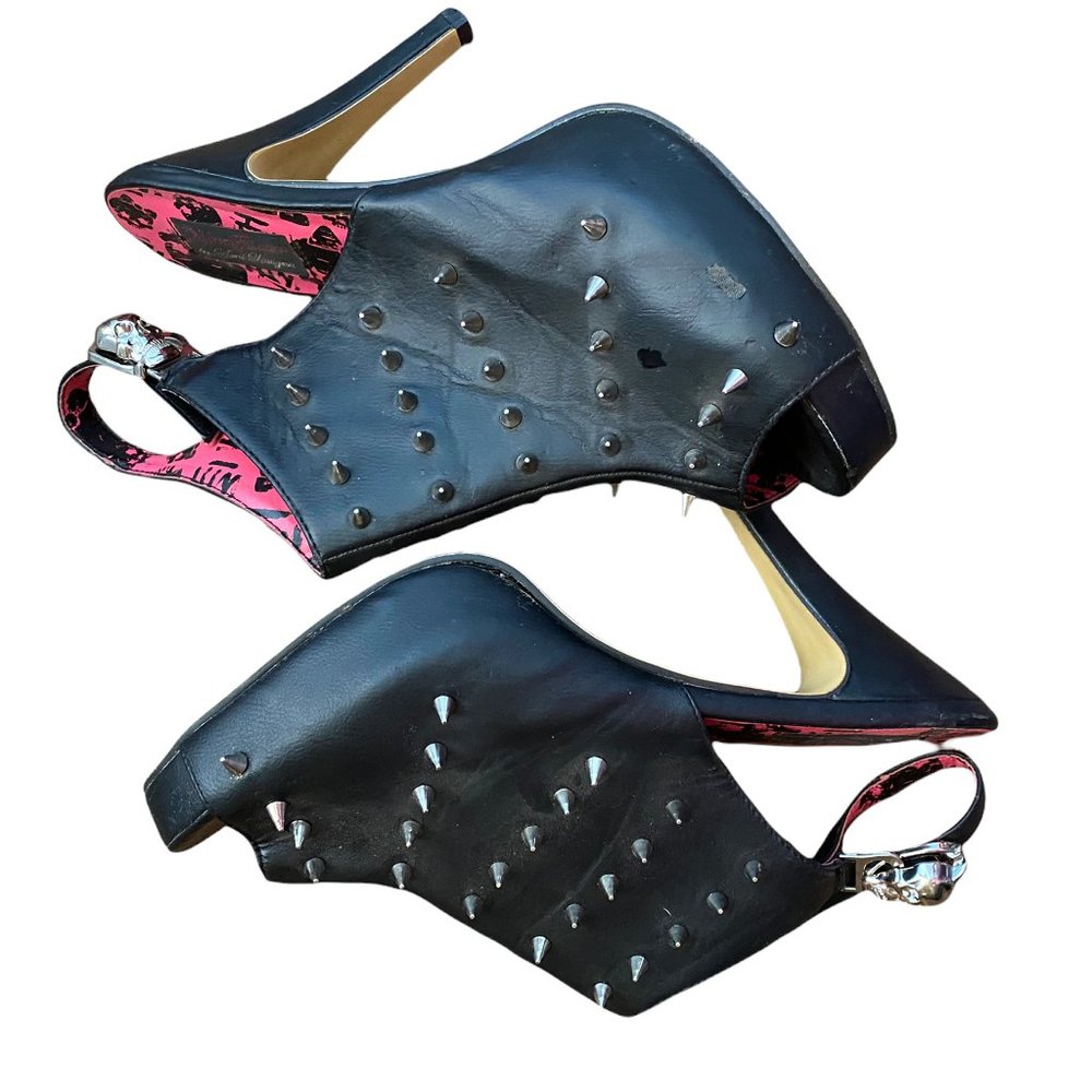 Abbey Dawn By Avril Lavigne Million Dates Black Sling Back Stud Platform Size 10